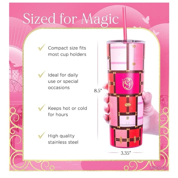 Wicked Glinda Dragon Glass Pink Insulated Tumbler - Picture 2 of 7